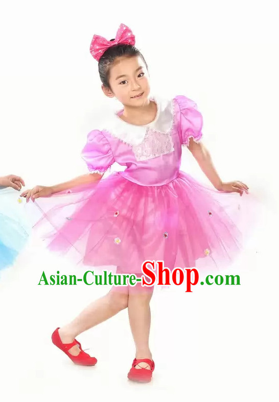 Lovely Primary Student Dance Costume and Headpiece for Children