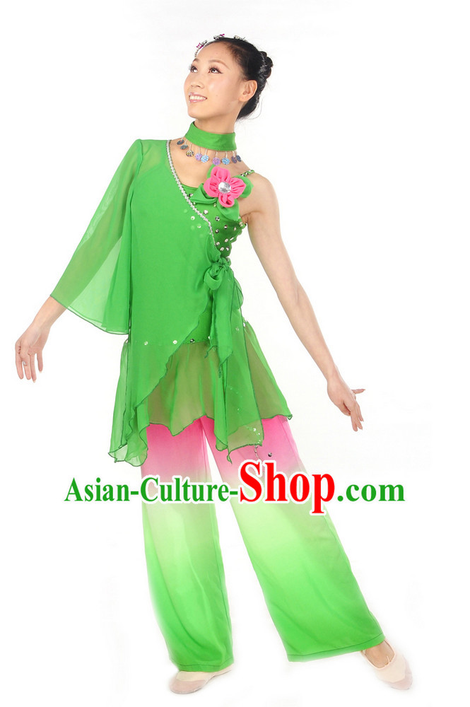 Wide Sleeves Chinese Spring Dancing Costume for Girls