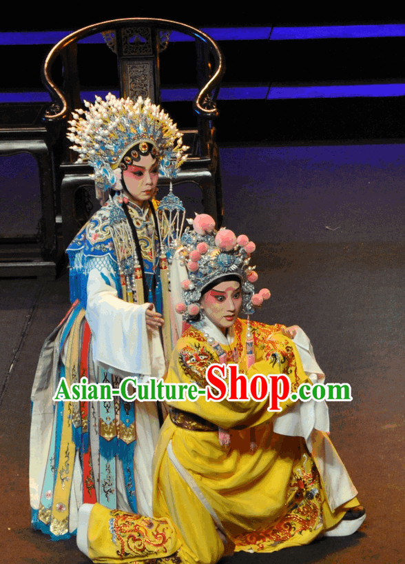 Ancient Chinese Opera Princess Costumes and Hat Complete Set for Women