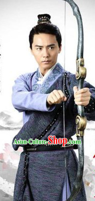 Ancient Chiense Archer Costume and Coronet for Men