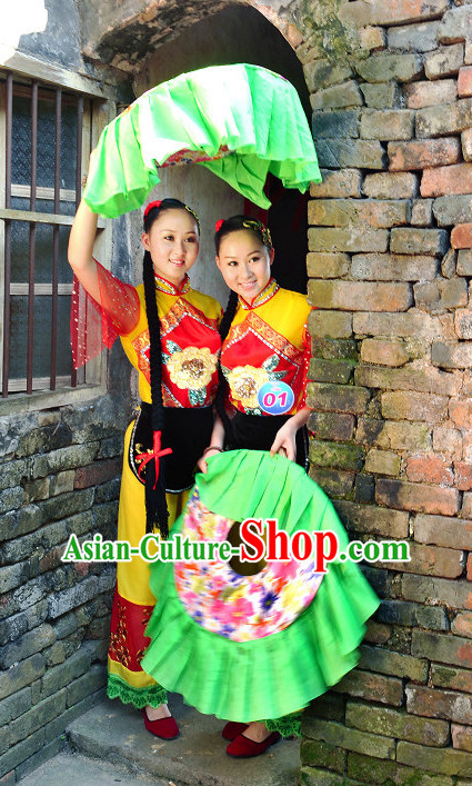 Traditional Chinese Hakka Female Folk Dance Clothes