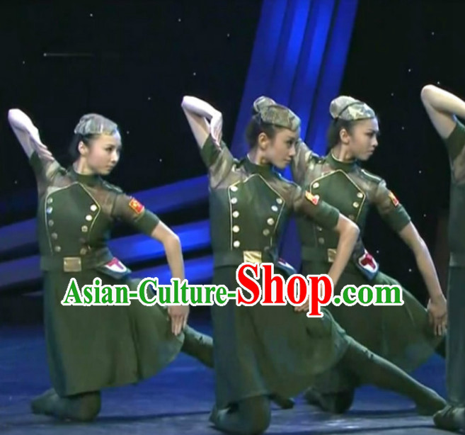 Chinese Army Dance Woman Costume Dance Costumes Uniforms