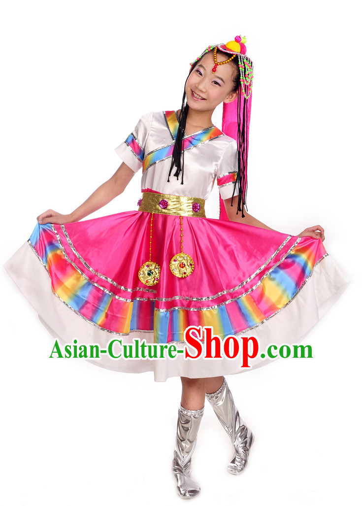 Chinese Mongolian Dance Kids Costume Dance Costumes Uniforms