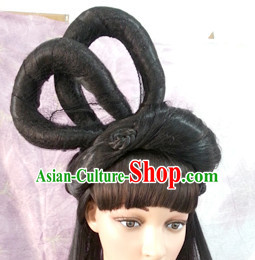 Chinese Ancient Fairy Black Wigs Tang Dynasty Lady Hair extensions Wigs Fascinators Toupee Long Wigs Hair Pieces Halloween Wigs