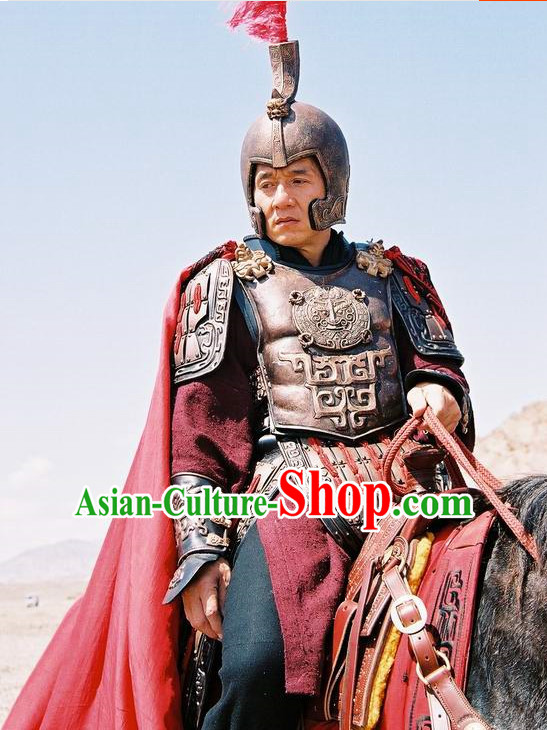 Custom Made Chinese General Armor Costume and Hat Complete Set for Men