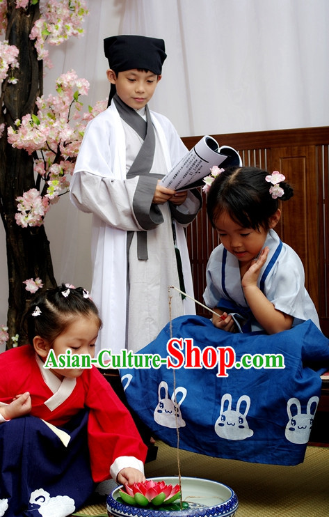 Chinese Traditional Garment and Hat for Boys