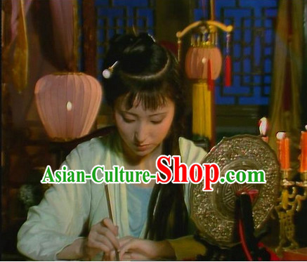 Dream of Red Chamber Lin Daiyu Costumes and Hair Accessories Complete Set