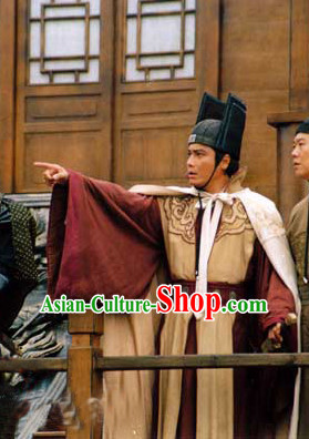 Ming Dynasty Zheng He Costume and Hat Complete Set for Men