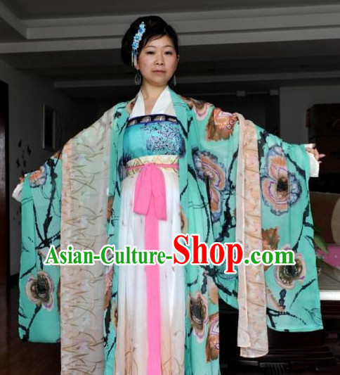 Chinese Queen Halloween Costume Hanfu Clothing Ancient Costume and Hair Jewelry online Shopping Complete Set