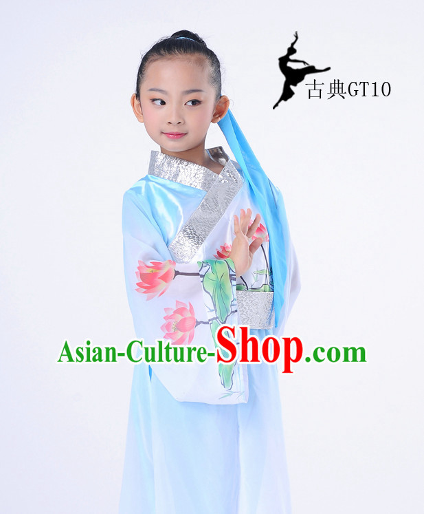 Chinese Classic Lotus Dancing Costume Complete Set for Kids