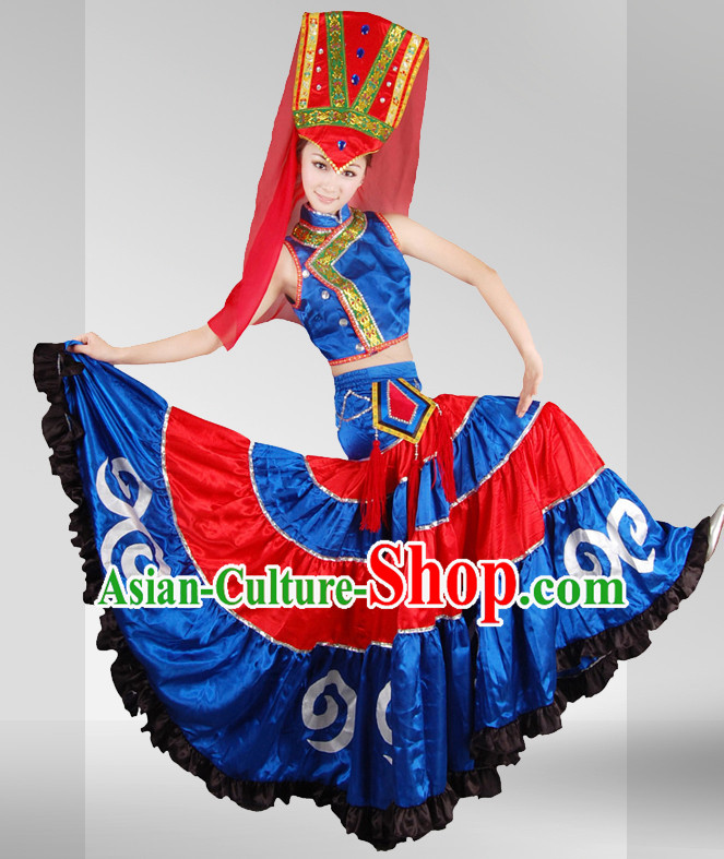 Chinese Ethnic Stage Performance Dancewear Dance Costume Complete Set for Women