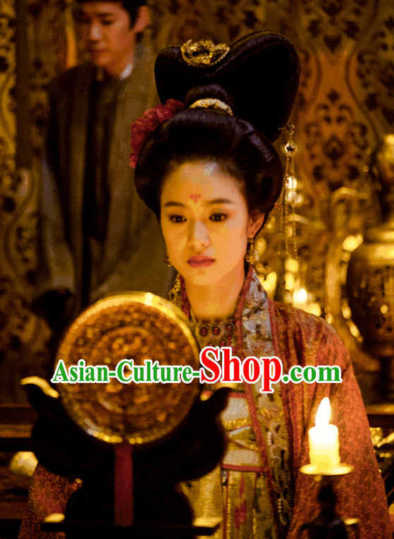 Ancient China Palace Queen Black Wigs and Accessoies