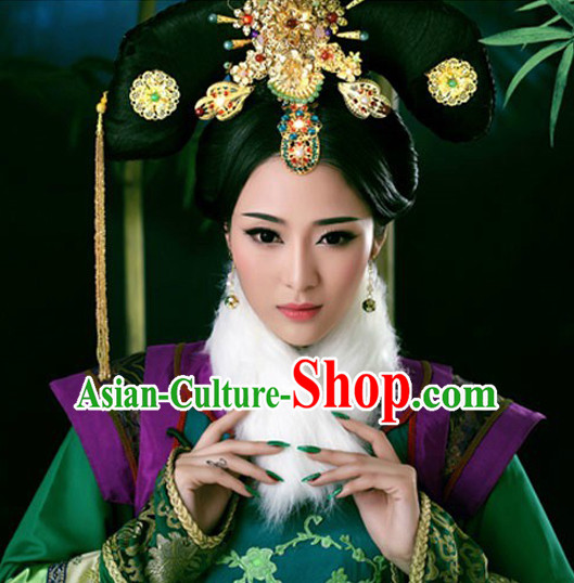 Ancient Chinese Queen Wigs and Hair Accessories Set