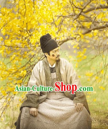 Tang Dynasty Male Outfits and Hat Complete Set for Men