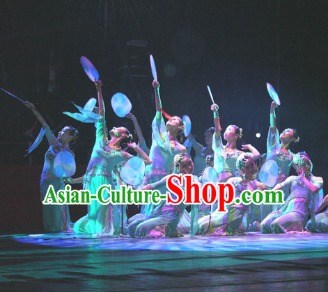 Rain Flower Dance Costume Yu Zhong Hua Beijing Dance Academy Version and Hair Accessories Complete Set