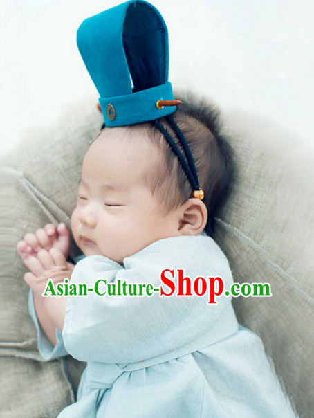 Ancient Chinese Han Dynasty Baby Clothing Garment and Hat Complete Set for Babies