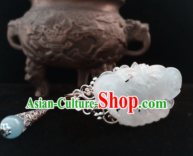 Ancient Chinese Prince Handmade Jade Headwear Head Pieces for Men