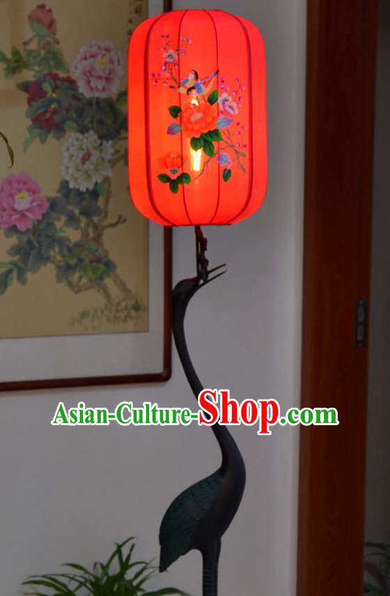 Chinese Classic Handmade Crane Floor Lantern