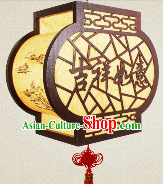 Chinese New Year Ancient Handmade Natural Wood Palace Lantern