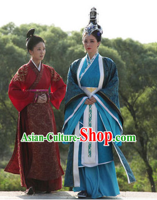 Ancient Chinese Empress Costume and Hair Jewelry Complete Set