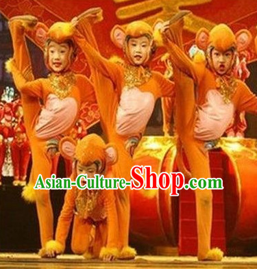 Chinese Lunar Monkey Year Dance Costumes for Kids or Adults