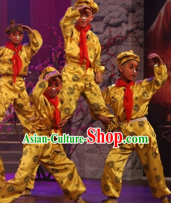 Chinese Lunar Monkey Year Sun Wukong Monkey King Stage Performance Costumes Complete Set for Kids or Adults