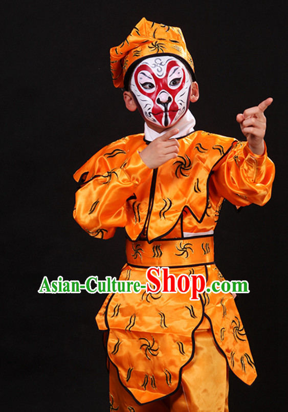 Top Chinese Lunar Monkey Year Sun Wukong Monkey King Stage Performance Opera Costumes Complete Set for Kids or Adults