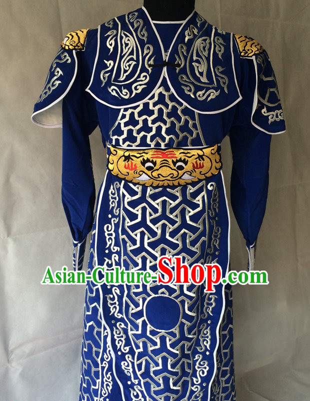 Ancient Chinese General Embroidered Opera Costumes Complete Set for Men