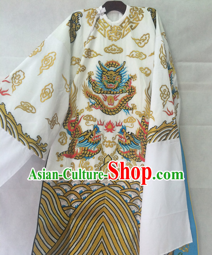 Ancient Chinese Scholar Embroidered Dragon Opera Robe Complete Set for Men