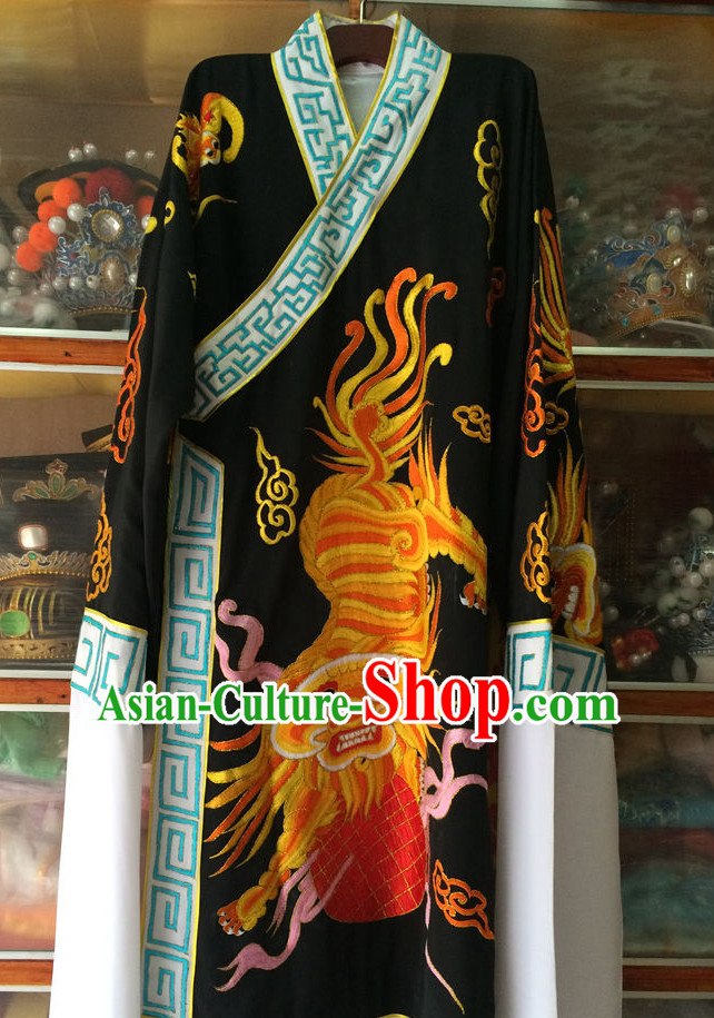 Ancient Chinese Opera Embroidered Kylin Costumes Complete Set for Men