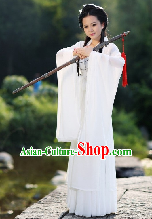 Chinese Classical White Dance Costume for Women or Girls