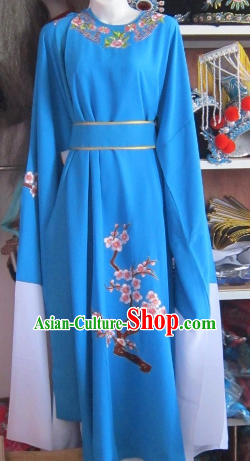 Blue Ancient Chinese Scholar Costumes Complete Set for Men