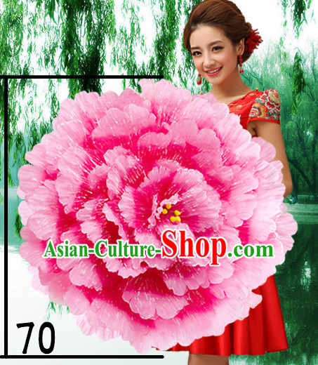 27.5 Inches Professional Stage Performance Peony Flower Umbrella