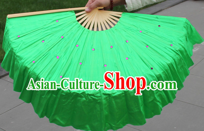 Traditional Chinese Green Dance Fan