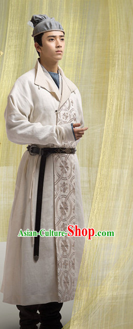 Chinese Ancient Tang Dynasty Hanfu Clothing Complete Set for Men