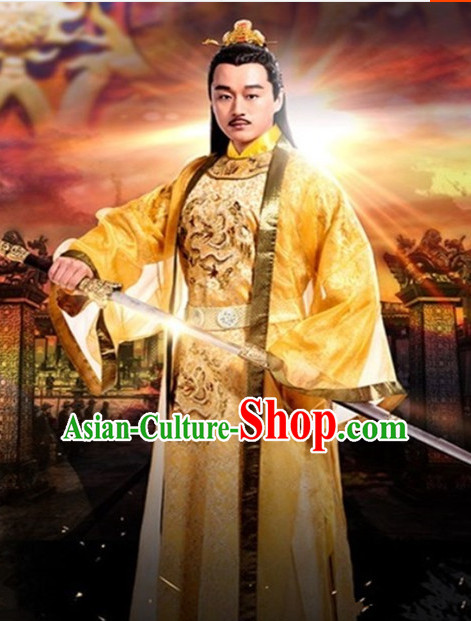 Asian Ancient Tang Dynasty Imperial Emperor Dragon Long Robes Clothing