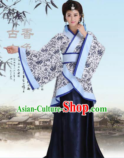 Ancient Chinese Palace Empress Costumes Complete Set, Han Dynasty, Ancient Palace Princess Hanfu Dress Suits For Women