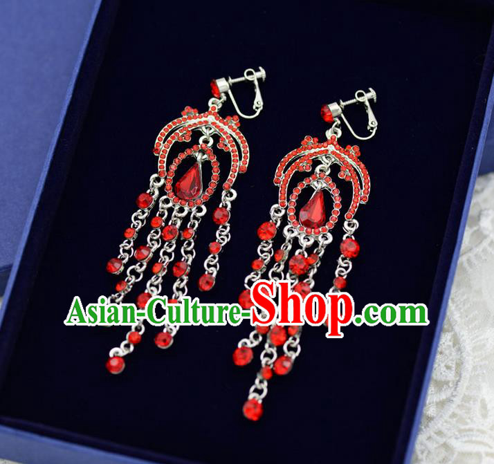 Traditional Wedding Jewelry Accessories, Palace Princess Bride Accessories, Wedding Earring, Baroco Style Long Earrings for Women