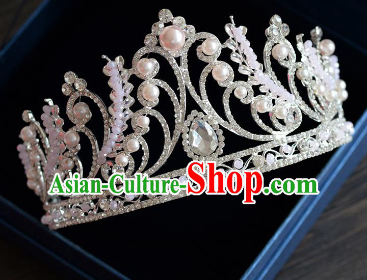 Traditional Jewelry Accessories, Palace Princess Bride Royal Crown, Imperial Royal Crown, Wedding Hair Accessories, Baroco Style Pearl Flowers Headwear for Women