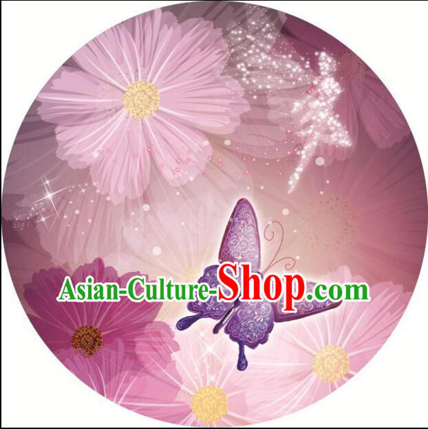 Chinese Classic Handmade Oiled Paper Umbrella Parasol Sunshade Orchid