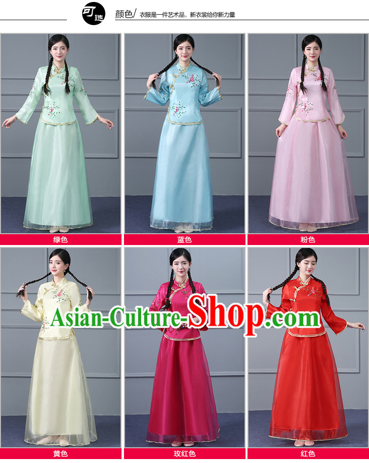 Chinese Traditional Dress Min Guo Time Girl Clothes Nobel Lady Stage costumes Ladies