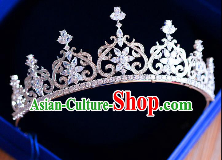 Traditional Jewelry Accessories, Palace Princess Bride Royal Crown, Engagement Retro Royal Crown, Wedding Hair Accessories, Baroco Style Zircon Headwear for Women