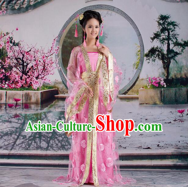 Tang Suit Princess Chinese Traditional Costumes Classic Fairy Stage Show Clothes Pink