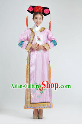 Qipao Qing Dynasty Clothing Empresses in the Palace Qing Chuang Stage Costumes Pink