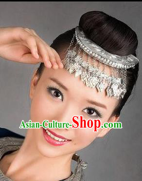 Chinese Traditional Miao Minority Hmong Folk Ethnic Hair Comb, Silver Headwear, Miao Jewelry Accessories Hairpin for Women