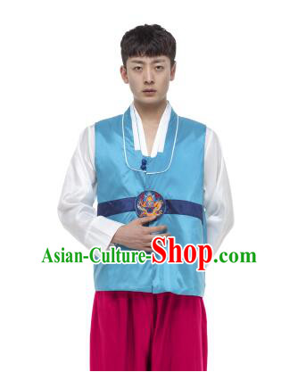 Korean Traditional Formal Dress Set Men Clothes Traditional Korean Traditional Costumes Full Dress Formal Attire Ceremonial Dress Court  Blue