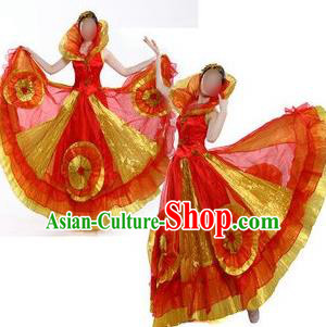 Traditional Spain Modern Dancing Costume, Women Opening Dance Costume, Spanish Modern Dance Dress for Women