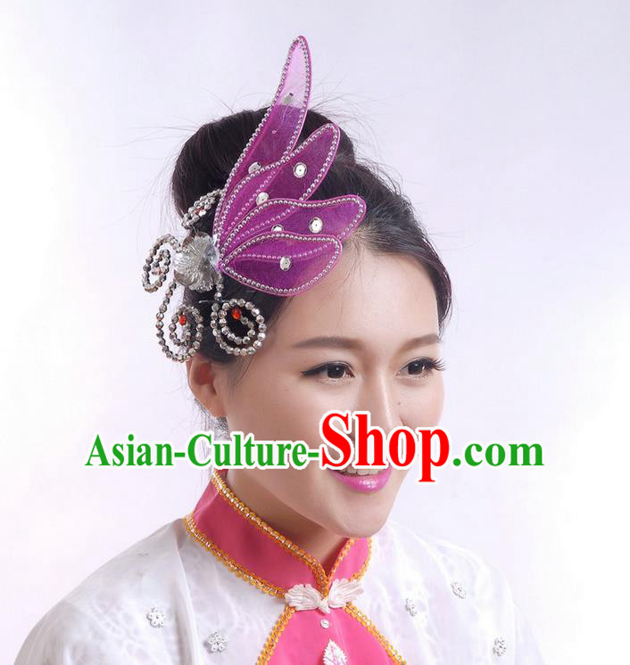 Traditional Chinese Yangge Hair Accessories, Fan Dancing Headwear, Folk  Dance Yangko Peacock Dance Headdress, Stage Accessories
