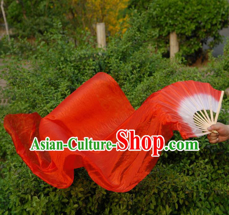1.5 Meters Pure Silk Long Color Change Chinese Dance Folk Dance Hand Fans Yangge Dance Hand Fan Oriental Fan