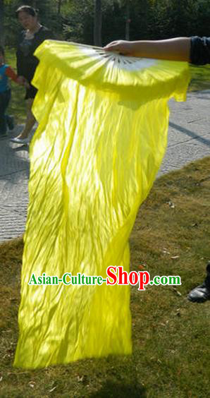 1.5 Meters Pure Silk Long Color Change Chinese Dance Folk Dance Hand Fans Yangge Dance Hand Fan Oriental Fan